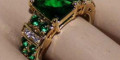 Снимка номер 2 за Искрящ  пръстен с изумруди