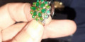 Снимка номер 4 за Двуцветен пръстен с изумруди