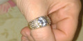 Снимка номер 1 за Искрящ пръстен с диамант и сапфири