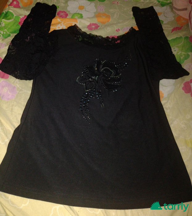 Снимка номер 1 за Дантелена блузка с бродерии и апликации Ема